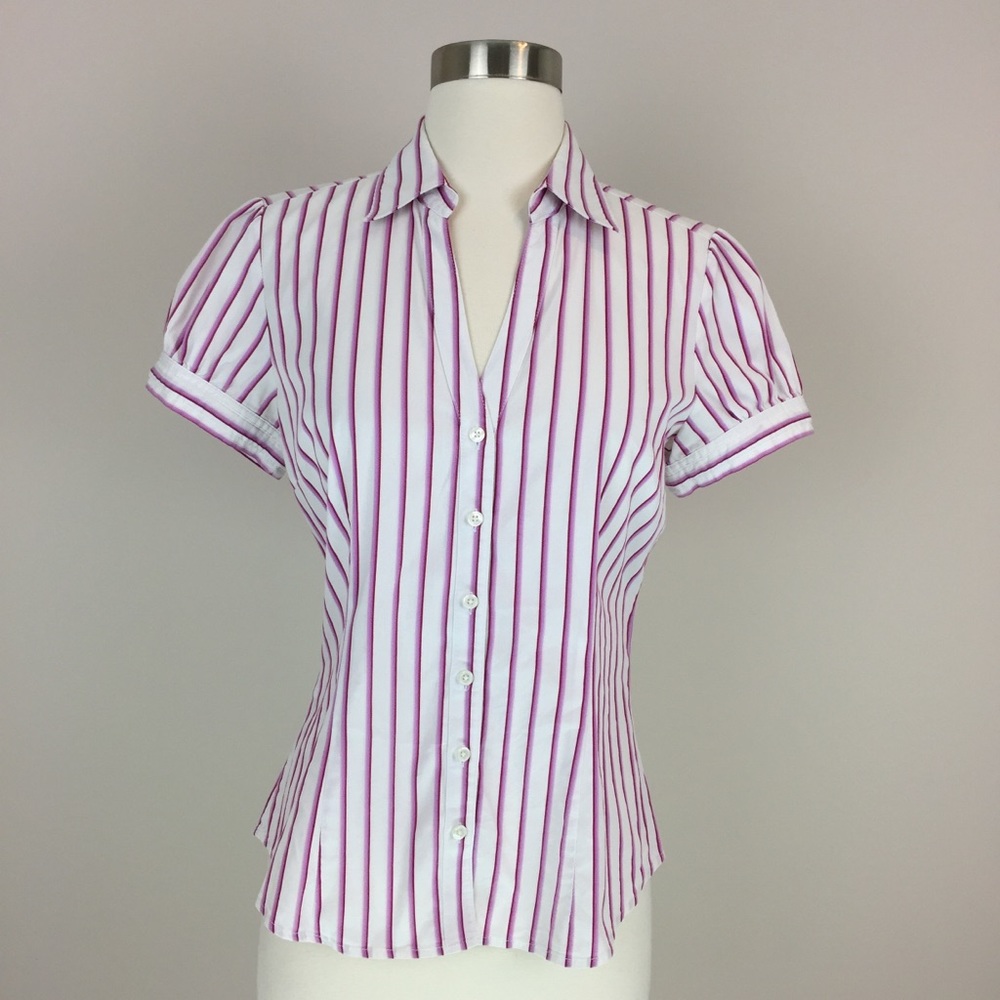 Express Design Studio Button Up V-Neck Shirt Size… - image 1